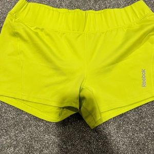 Reebok neon yellow spandex shorts
